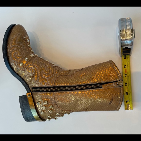 BALDAN embellished gold boots, 38, never worn - Picture 11 of 12